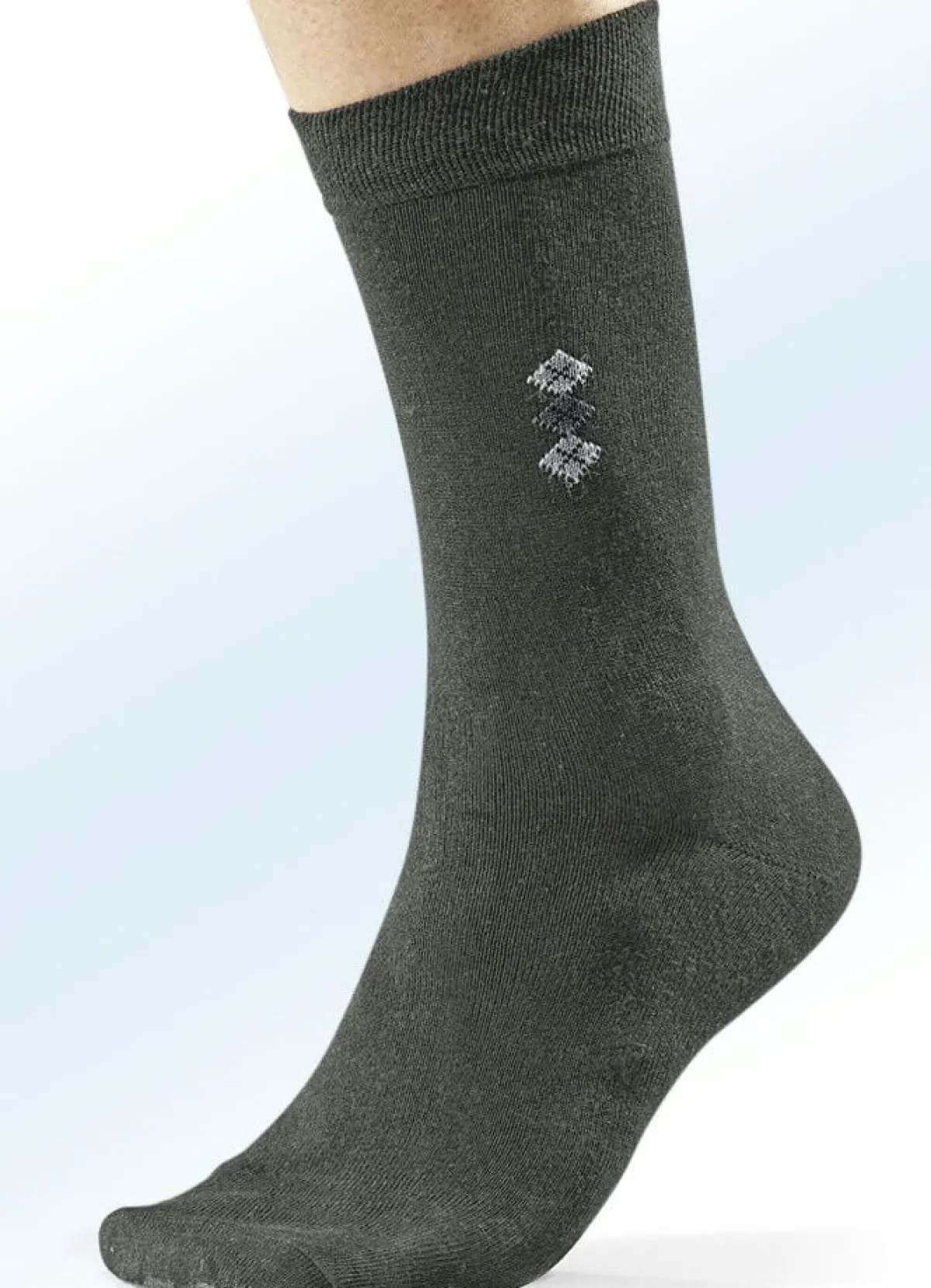 Herren BADER Achterpack Socken mit handgekettelter Spitze