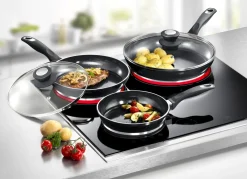 BADER Aluguss-Profi-Pfannen-Set, 5-teilig, mit 3-facher Thermo-Keramikbeschichtung