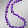 Damen BADER Amethyst-Halskette mit facettierten Kugeln