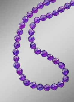 Damen BADER Amethyst-Halskette mit facettierten Kugeln