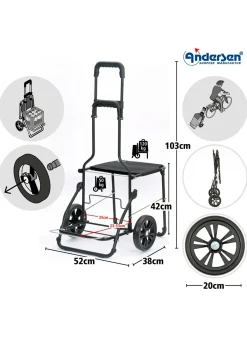 BADER Andersen Einkaufsroller mit Sitzmöglichkeit