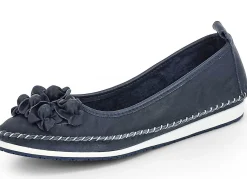 Damen BADER Andrea Conti Mokassin-Slipper mit frechen Lederblüten