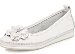 Damen BADER Andrea Conti Mokassin-Slipper mit frechen Lederblüten