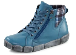 Damen ANDREA CONTI Schnür-Bootie mit Schaftrand aus kariertem Textil