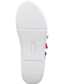 Damen ANDREA CONTI Slipper mit bunten, dekorativ eingesetzten Gummizügen