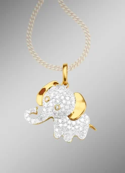 Damen BADER Anhänger Elefant mit 71 Diamanten