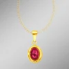 Damen BADER Anhänger mit echtem Rubin-Cabochon