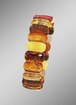Damen BADER Armband, echte bunte Naturbernsteine
