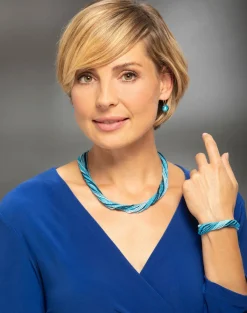 Damen BADER Armband mit Muranoglas in Blautönen