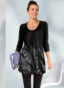 Damen KLAUS MODELLE MADE IN GERMANY Attraktives Longshirt mit 3/4-langen Ärmeln