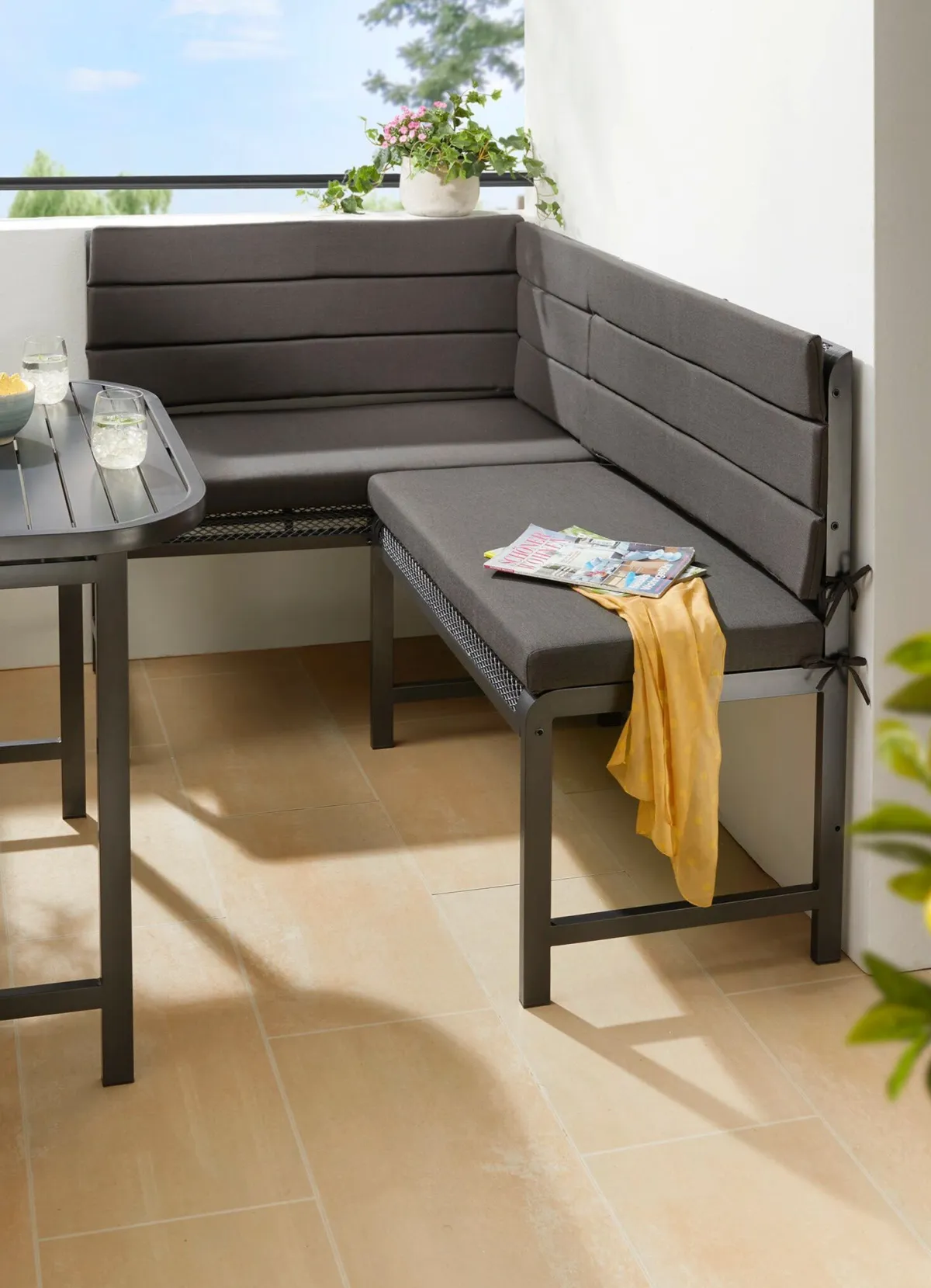 BADER Auflagen-Set für Balkon-Eckbank „Elos“