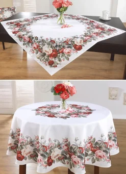 BADER Aussdrucksstarke Tischdecke mit bezauberndem Rosen-Dessin