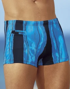 Herren BADER Badehose in Kastenform mit Reißverschlusstasche