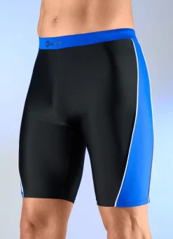 Herren BADER Badelongpants mit blauen Einsätzen