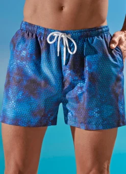 Herren BADER Badeshorts allover dessiniert, Microfaser