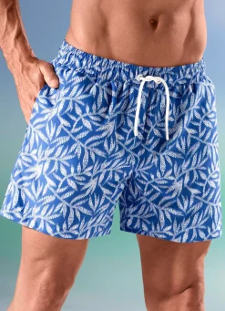 Herren BADER Badeshorts, allover dessiniert, Microfaser