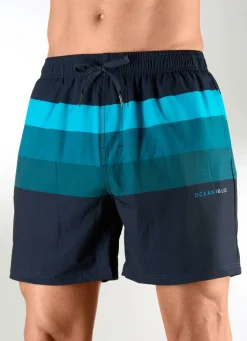 Herren BADER Badeshorts mit buntem Druckdessin, Microfaser