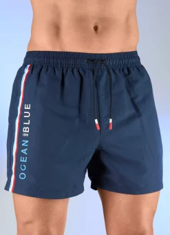 Herren BADER Badeshorts mit Streifenbesatz, Microfaser