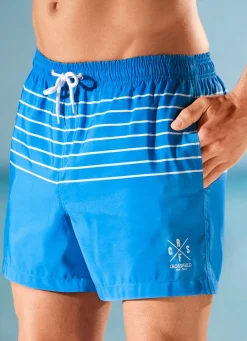 Herren BADER Badeshorts mit Streifendessin, Microfaser