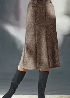 Damen BADER Bahnenrock in Tweed mit Boucle-Effektgarn