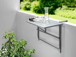 BADER Balkon-Hängetisch mit Glasplatte