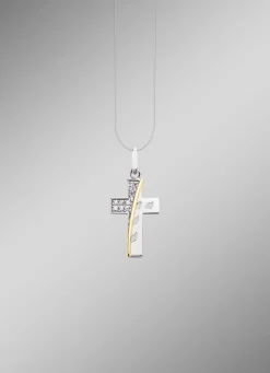 Damen BADER Beliebter Kreuz-Anhänger mit synth. Zirkonia