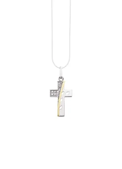 Damen BADER Beliebter Kreuz-Anhänger mit synth. Zirkonia