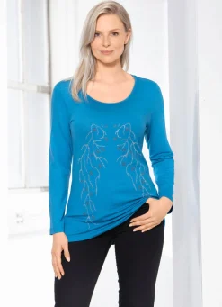 Damen BADER Bezauberndes Shirt mit Plättchenzier in 2 Farben