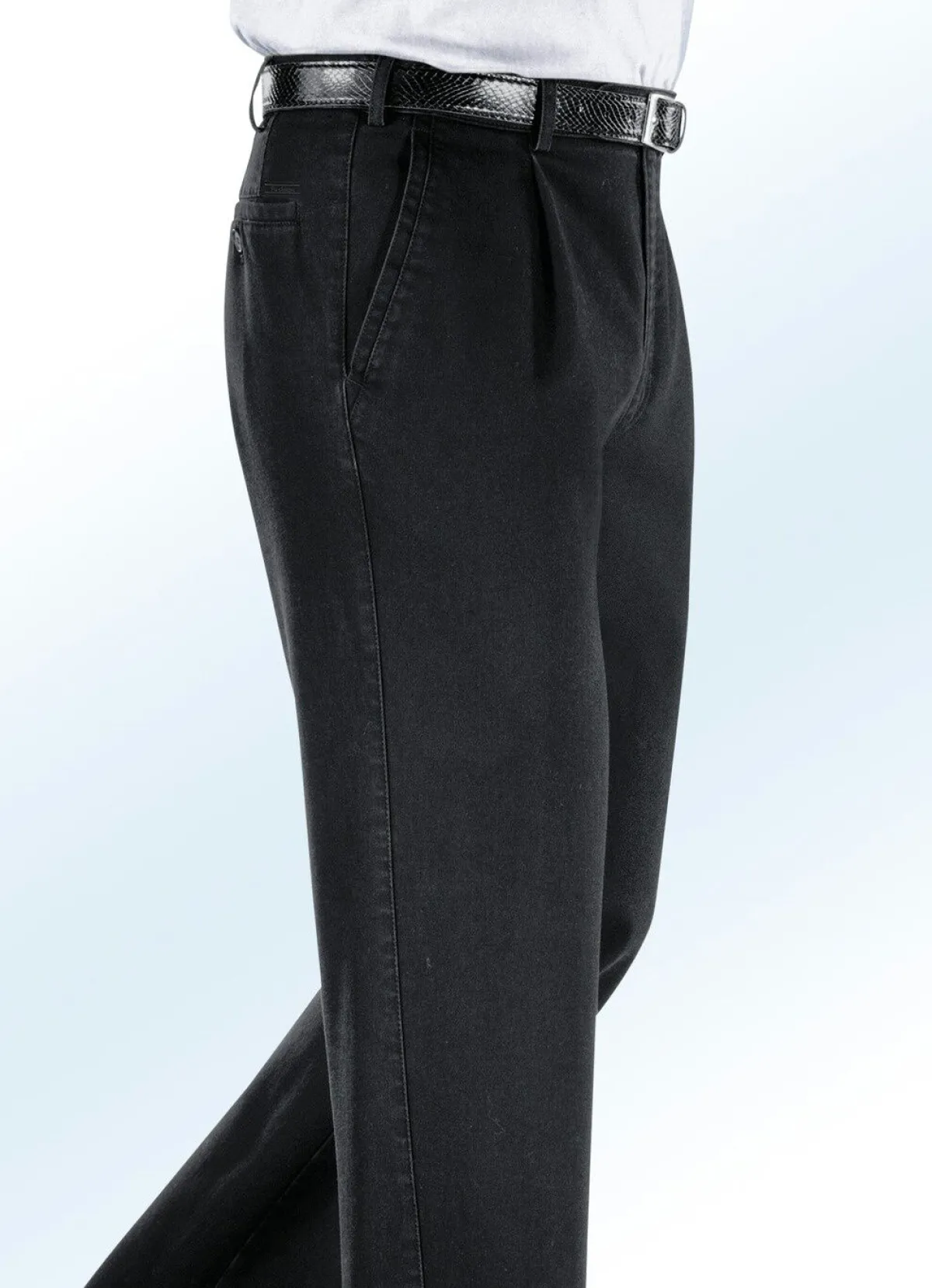 Herren BADER Bügelfreie Jeans mit Gürtel in 3 Farben