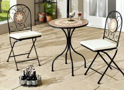 BADER Bistro-Set Mosaik, 3-teilig, inklusive Sitzkissen