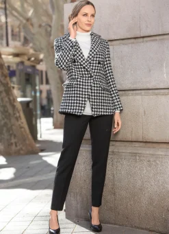 Damen Tizia Blazer mit Hahnentritt-Dessin