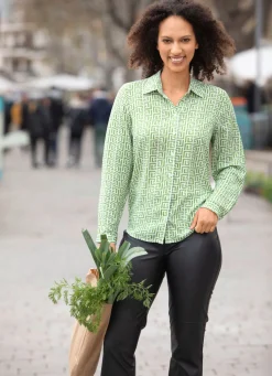 Damen BADER Bluse mit Hemdkragen