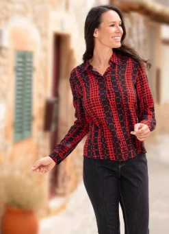 Damen BADER Bluse mit Hemdkragen