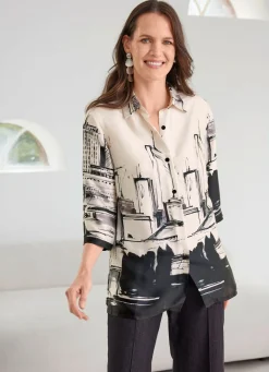 Damen Tizia Bluse mit Hemdkragen