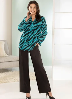 Damen BADER Bluse mit Schluppe am Halsausschnitt