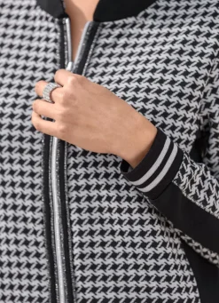 Damen laurakent Blusenjacke mit Hahnentritt-Dessin