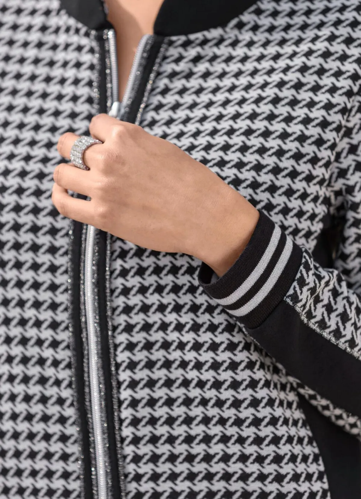 Damen laurakent Blusenjacke mit Hahnentritt-Dessin