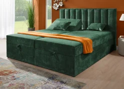 BADER Boxspringbett mit individueller Kopfteilverstellung und Deko-Kissen