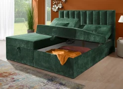 BADER Boxspringbett mit individueller Kopfteilverstellung und Deko-Kissen