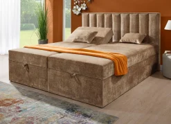 BADER Boxspringbett mit individueller Kopfteilverstellung und Deko-Kissen