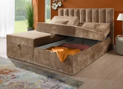 BADER Boxspringbett mit individueller Kopfteilverstellung und Deko-Kissen