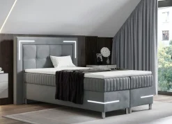 BADER Boxspringbett mit LED-Beleuchtung und Topper