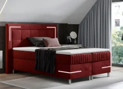 BADER Boxspringbett mit LED-Beleuchtung und Topper