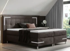 BADER Boxspringbett mit LED-Beleuchtung und Topper