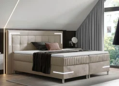BADER Boxspringbett mit LED-Beleuchtung und Topper