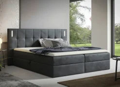 BADER Boxspringbett mit LED-Beleuchtung und Topper