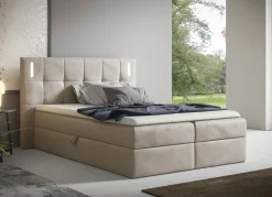 BADER Boxspringbett mit LED-Beleuchtung und Topper