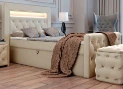 BADER Boxspringbett mit LED-Beleuchtung und Topper