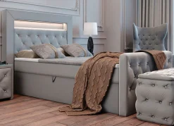 BADER Boxspringbett mit LED-Beleuchtung und Topper