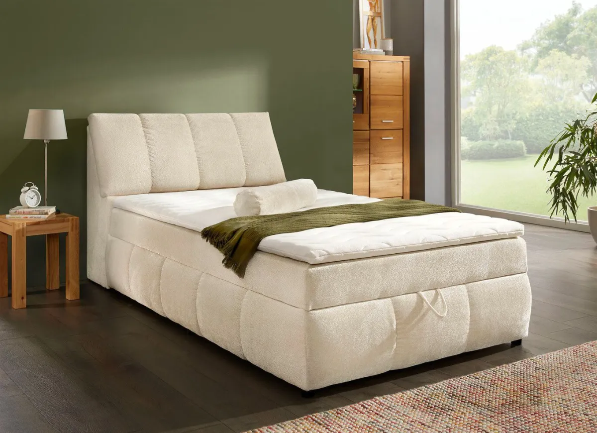 BADER Boxspringbett mit Stauraum im Kopfteil und Bettkasten